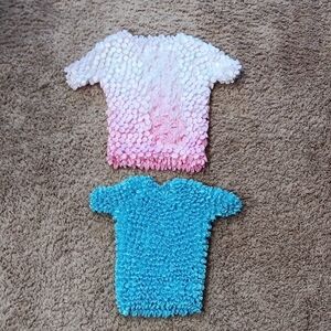 Womens Stretch Tops - White Pink and Blue